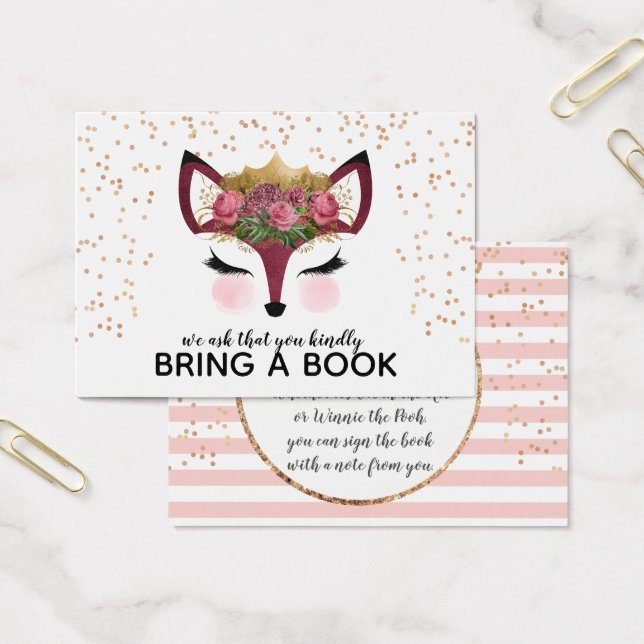 Blush & Gold Fox Princess Apportez Un Livre (Bureau)
