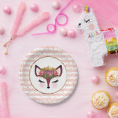 Blush & Gold Fox Princess Papieren Bordje (Feest)