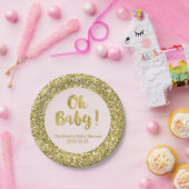 Blush Gold Glitter Oh Baby Bord (Feest)