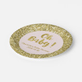 Blush Gold Glitter Oh Baby Bord (Gekanteld)