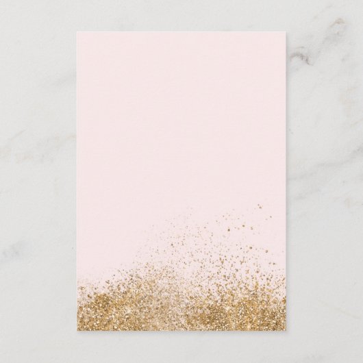 Blush Gold Glitter Sparkle Elegant Wedding Informatiekaartje (Achterkant)