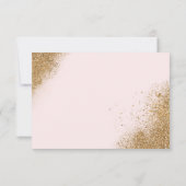 Blush Gold Glitter Sparkle Elegant Wedding RSVP Kaartje (Achterkant)