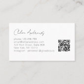 Blush Gold Glow Gradient Salon QR Code Visitekaartje (Achterkant)