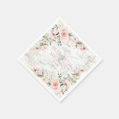 Blush Gold Greenery Dusty Pink Floral Wedding Servet (Hoek)