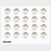 Blush Gold Greenery Succulent Dusty Blue Wedding Ronde Sticker (Vel)