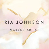 Blush & Gold Make-up Artist Visitekaartje