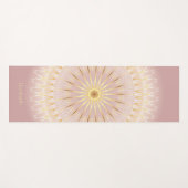 Blush Gold Mandala Jouw naam Yoga Mat (Voorkant (horizontaal))