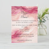 Blush & Gold Marble Wedding Invitation (Debout devant)