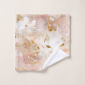 Blush, Gold, Mauve, Taupe Fleurs Abstraites (Gant de toilette)