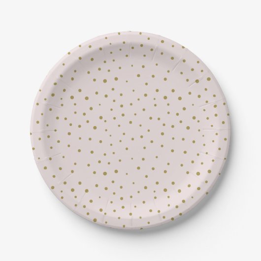 Blush & Gold Mod Polka Dots Patroon Papier Bord (Voorkant)