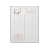 Blush & Gold Monogram Dagelijkse Planner Te Doen L Notitieblok (Gedraaid)