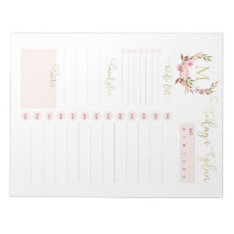 Blush & Gold Monogram Dagelijkse Planner Te Doen L
