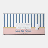 Blush Gold & Navy Striped Nom et occupation (Clavier et souris)