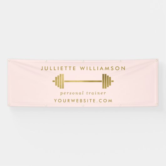 Blush & Gold Personal Trainer Spandoek (Horizontaal)