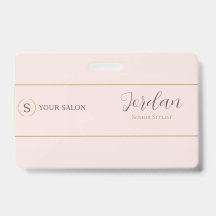 Blush Gold Salon Stylist Logo Werknemers-ID