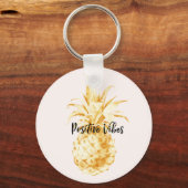Blush Gold Tropical Pineappel Sleutelhanger (Voorkant)