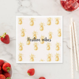 Blush Gold Tropische Ananas gepersonaliseerd citaa Servet