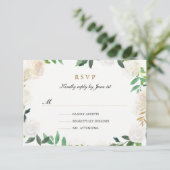 Blush Gold Watercolor Wreath Wedding RSVP (Debout devant)