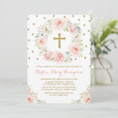 Blush Gold Waterverf Bloemdoop doop doop Kaart (Staand voorkant)