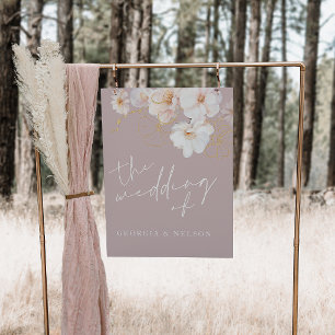 Blush Gold Wildflower Elegant Bruiloft Poster Sign Perfect Poster