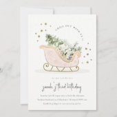 Blush Gold Winter Sleigh Elke avond van de avond u Bedankkaart (Voorkant)