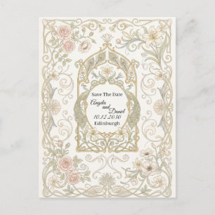 Blush Goud Barok Save the Date Briefkaart