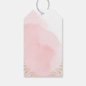Blush goud elegante kalligrafie bruiloft dank u cadeaulabel (Achterkant)