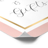 Blush Goud Elegante Script Kaarten en Cadeaus Bord Poster (Hoek)