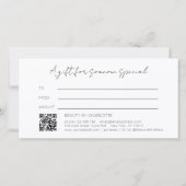 Blush Goud Glow Gradiënt QR Code Cadeaubon (Achterkant)
