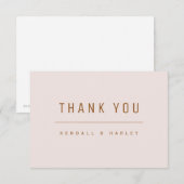 Blush & Goud Moderne Chique Typografie Eenvoudig Bedankkaart (Voorkant / Achterkant)