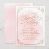 Blush goudelegant Vrijgezellenfeest voor kalligraf Kaart (Voorkant / Achterkant)
