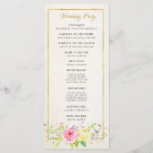 Blush Gouden Bloem Moderne Trouwceremonie Programm Programma (Achterkant)