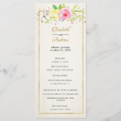 Blush Gouden Bloem Moderne Trouwceremonie Programm Programma (Voorkant)