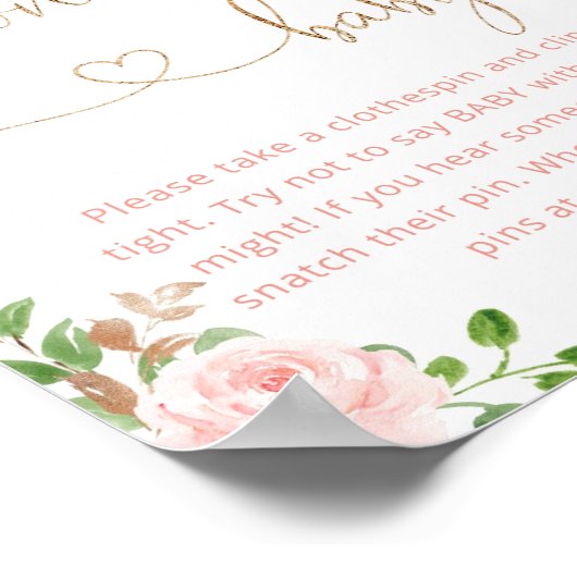 Blush gouden pompoen Zeg geen baby game Poster (Hoek)