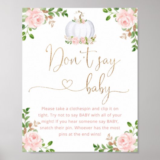 Blush gouden pompoen Zeg geen baby game Poster (Voorkant)