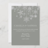 Blush gray silver snowflake wonderland Wedding Kaart (Voorkant)
