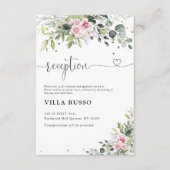 Blush Green Bruiloft Receptie Enclosure Kaart (Voorkant)