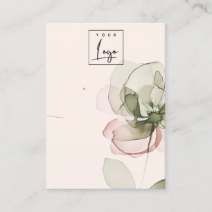 Blush Green Flower Logo Ketting Oorbel Display Visitekaartje