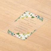 Blush Green Waterverf Botanische bruiloft Acryl Uitnodigingen (Laagn)