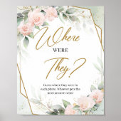 Blush greenery and gold lijst Waar waren ze? Poster (Voorkant)