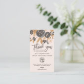 Blush grey boho floral script logo orde dank u visitekaartje (Staand voorkant)