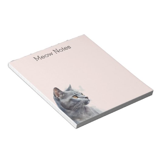 Blush Grey Kitty Kat Notitieblok (Schuin)