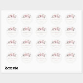 Blush & Grey Winter Grey Wedding Favor Sticker (Feuille)