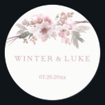 Blush & Grey Winter Grey Wedding Favor Sticker<br><div class="desc">Sticker de mariage gris et gris d'hiver Pour la collection,  visitez le magasin Niche and Nest Design avec l'aimable autorisation de : https://www.etsy.com/shop/SmallHouseBigPony</div>