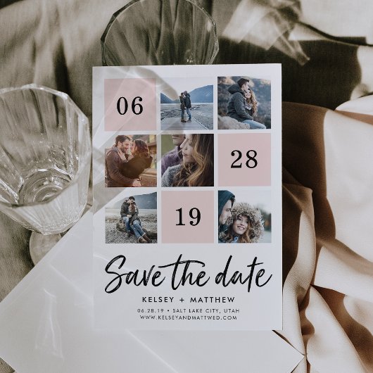 Blush Grid Collage | De foto bewaart de Datum Save The Date