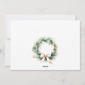 Blush groene kerstkrans nieuwe thuis aankondiging (Achterkant)