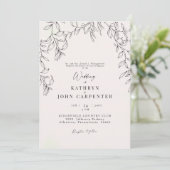 Blush Hand-getrokken gebladerte bruid ouders bruil Kaart (Staand voorkant)