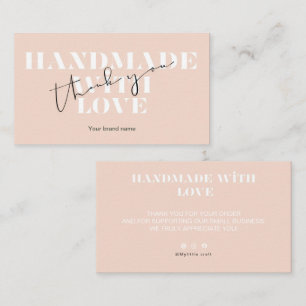 Blush Handgemaakt Met Liefde Dank U Klein Bedrijf Visitekaartje
