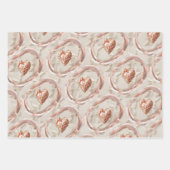 Blush Heirloom Heart Pattern Loving Keepsake Wrap Inpakpapier Vel (Voorkant 3)