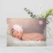 Blush Honeypeb, Faire-part de naissance+Merci (Debout devant)